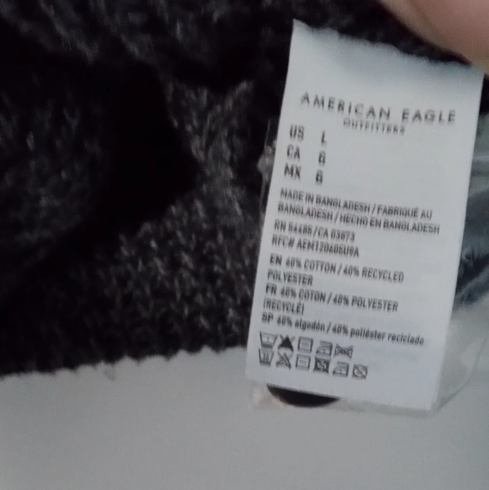 American Eagle Outfitters Charcoal V-Neck Sweater
